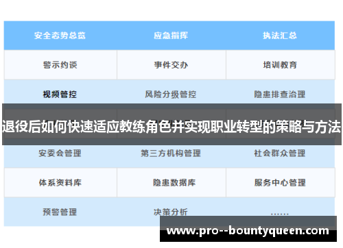 退役后如何快速适应教练角色并实现职业转型的策略与方法