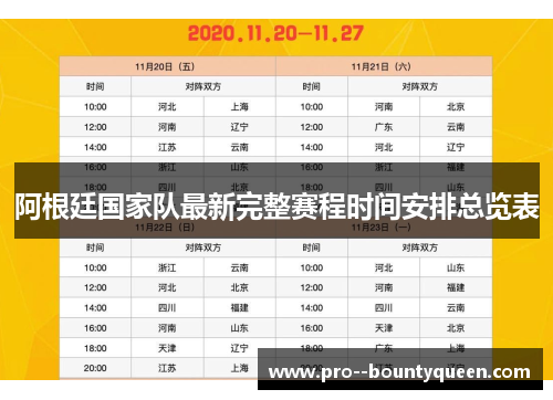 阿根廷国家队最新完整赛程时间安排总览表